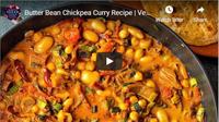 Butter Bean Chickpea Curry Recipe | Vegan Coconut Milk Curry