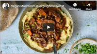 Vegan Mushroom Bourguignon Over Mashed Potatoes