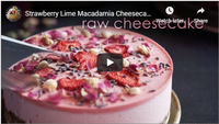 Strawberry Lime Macadamia Cheesecake (Raw + Vegan + Cashew-Free
