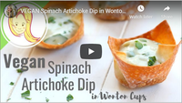 VEGAN Spinach Artichoke Dip in Wonton Cups