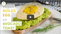 Vegan boiled egg on avocado toast - made from all natural ingre